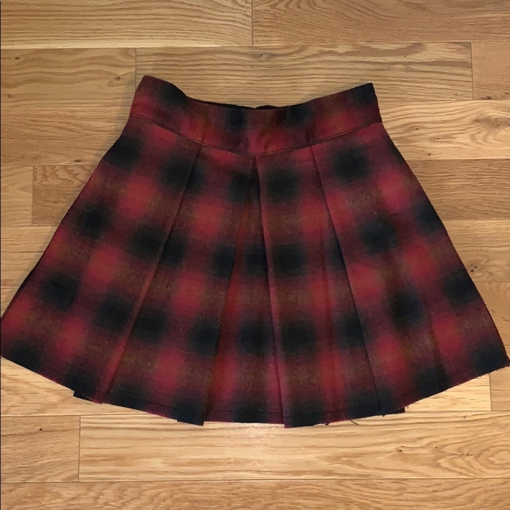 Free people red and black plaid shirt